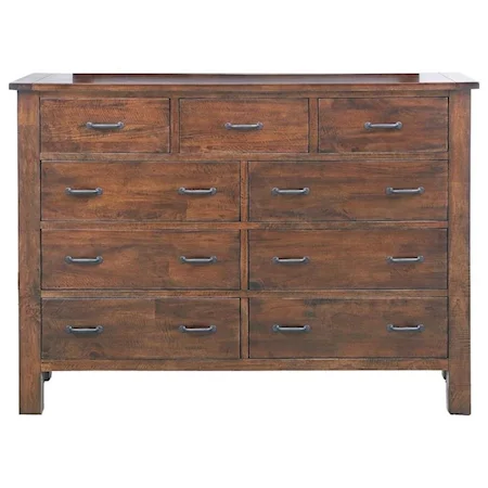 9 Drawer Planked Dresser